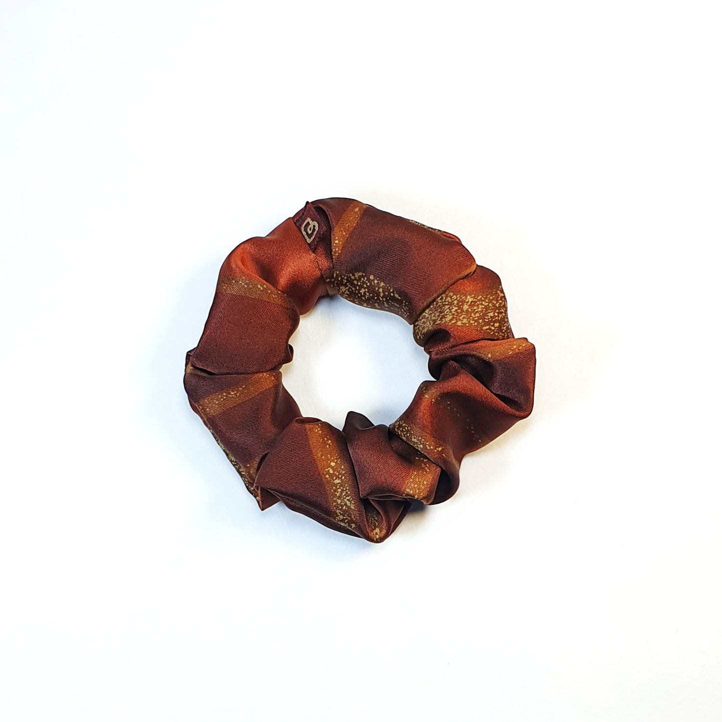 Chouchou Satin marron glacé