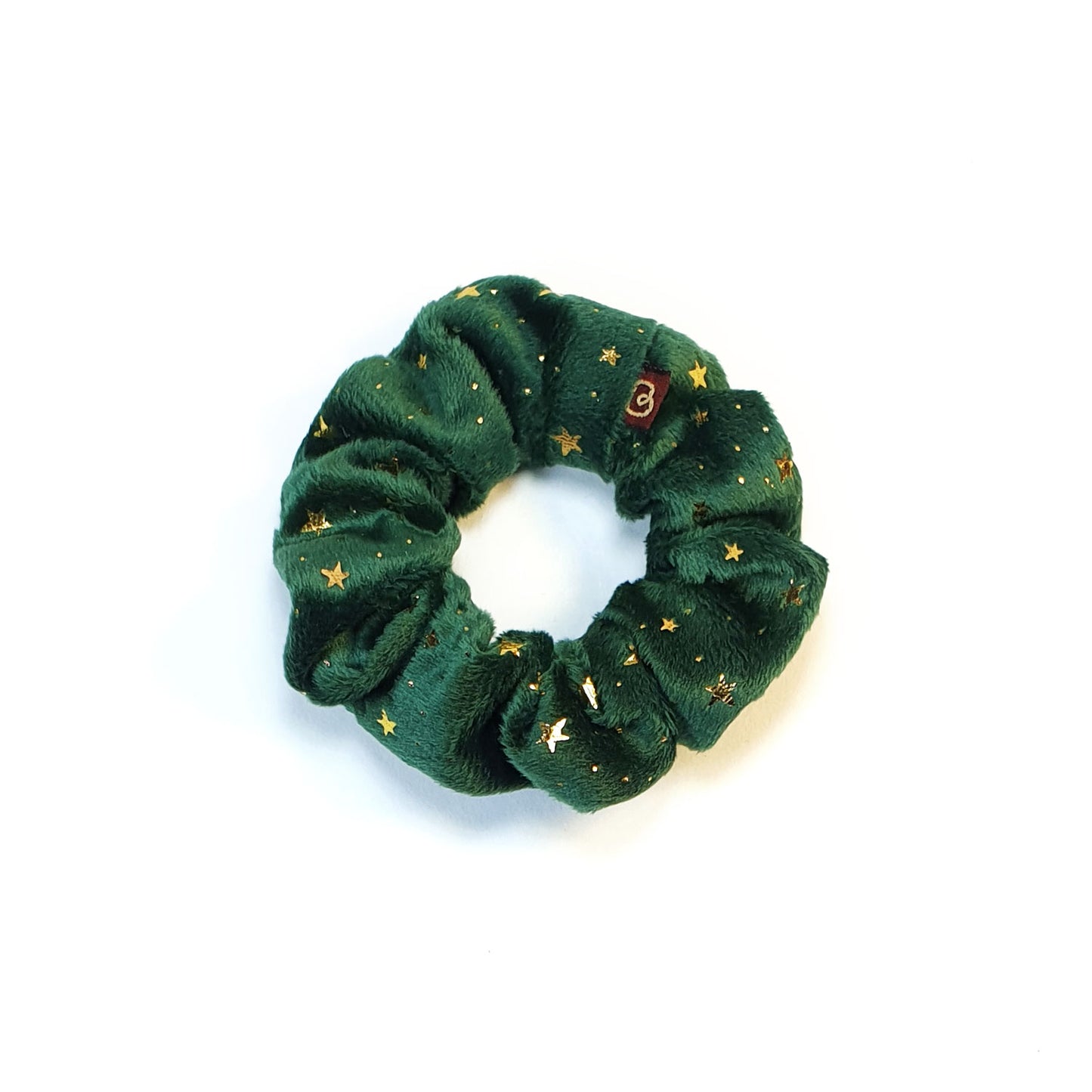 Chouchou Velours vert étoilé