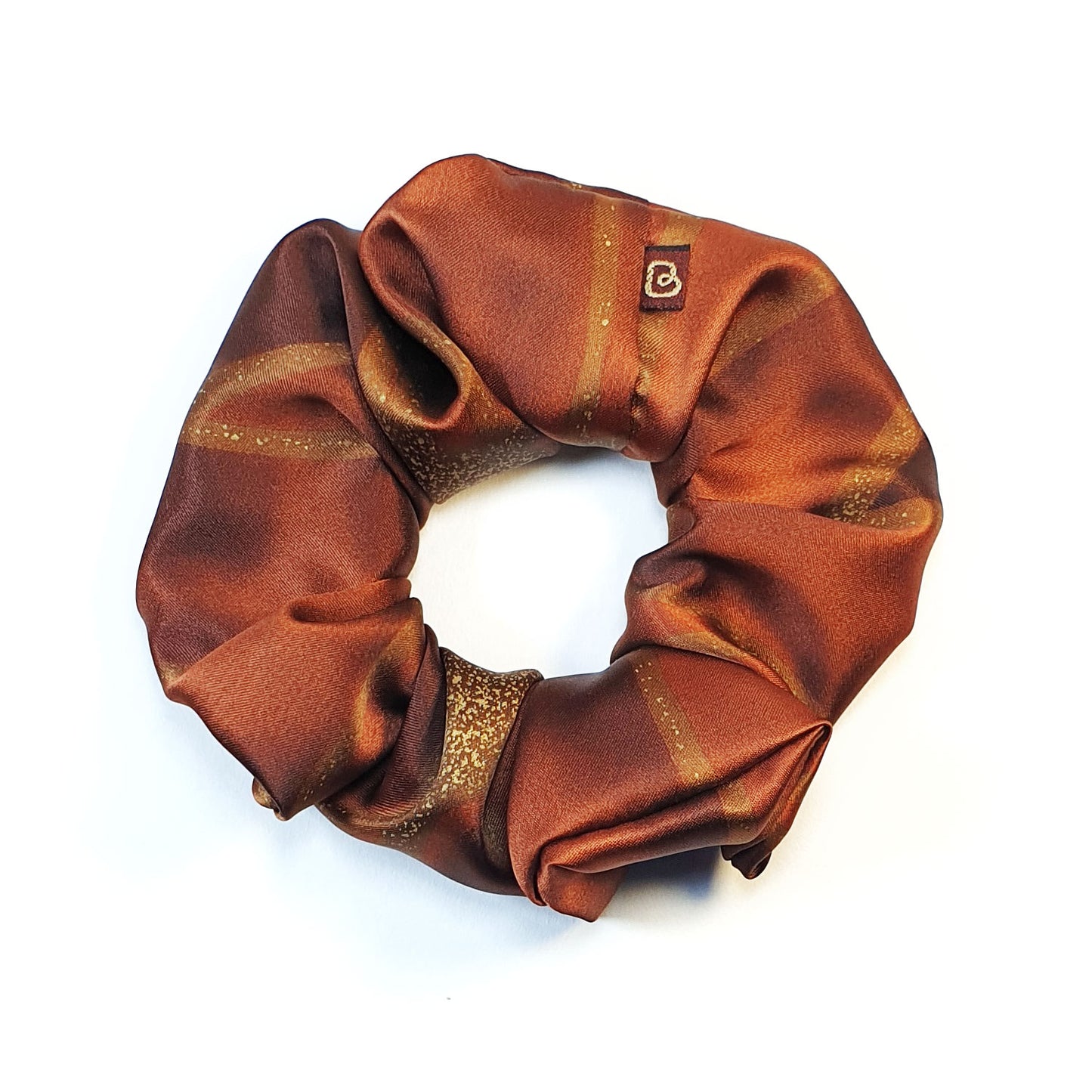 Chouchou Satin marron glacé