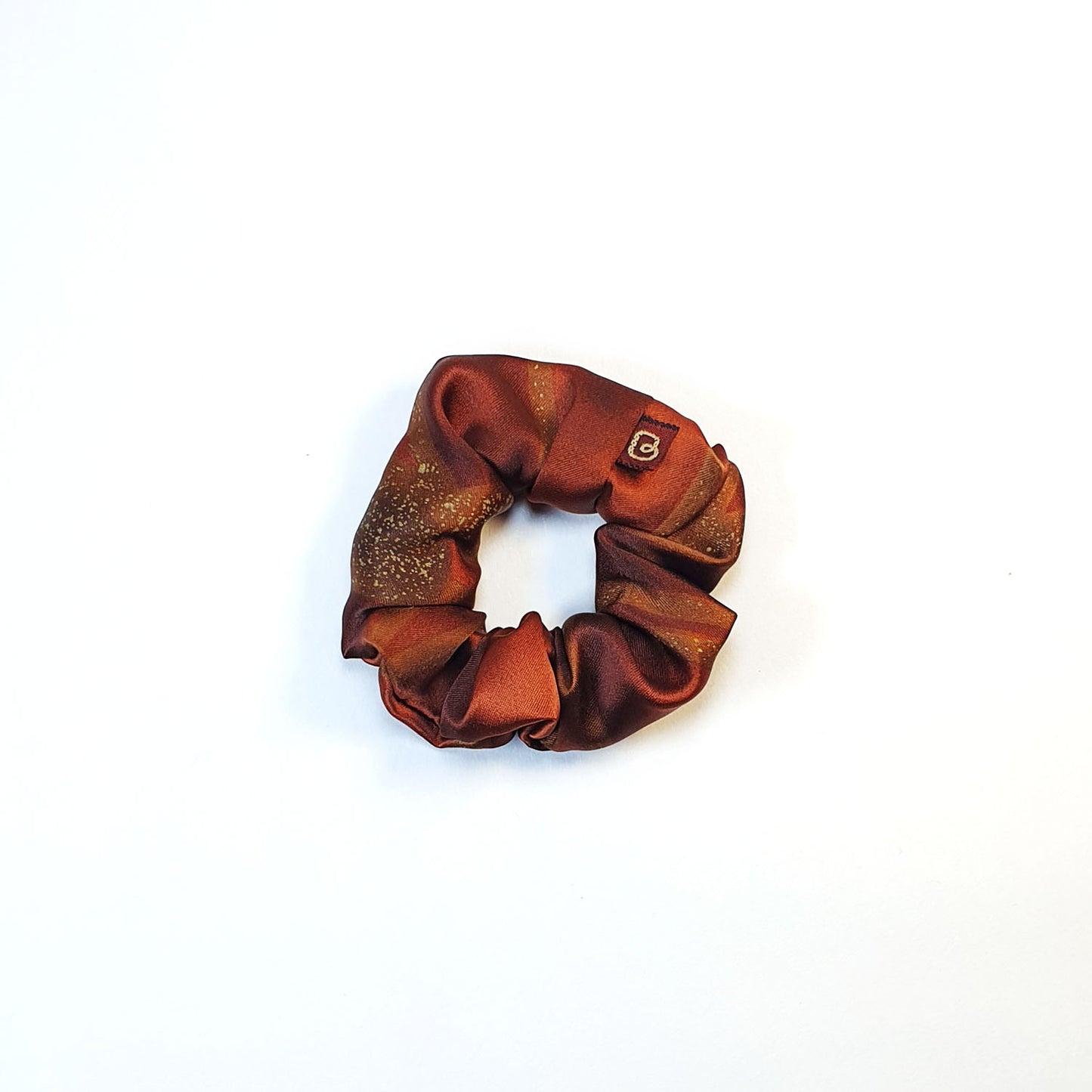 Chouchou Satin marron glacé