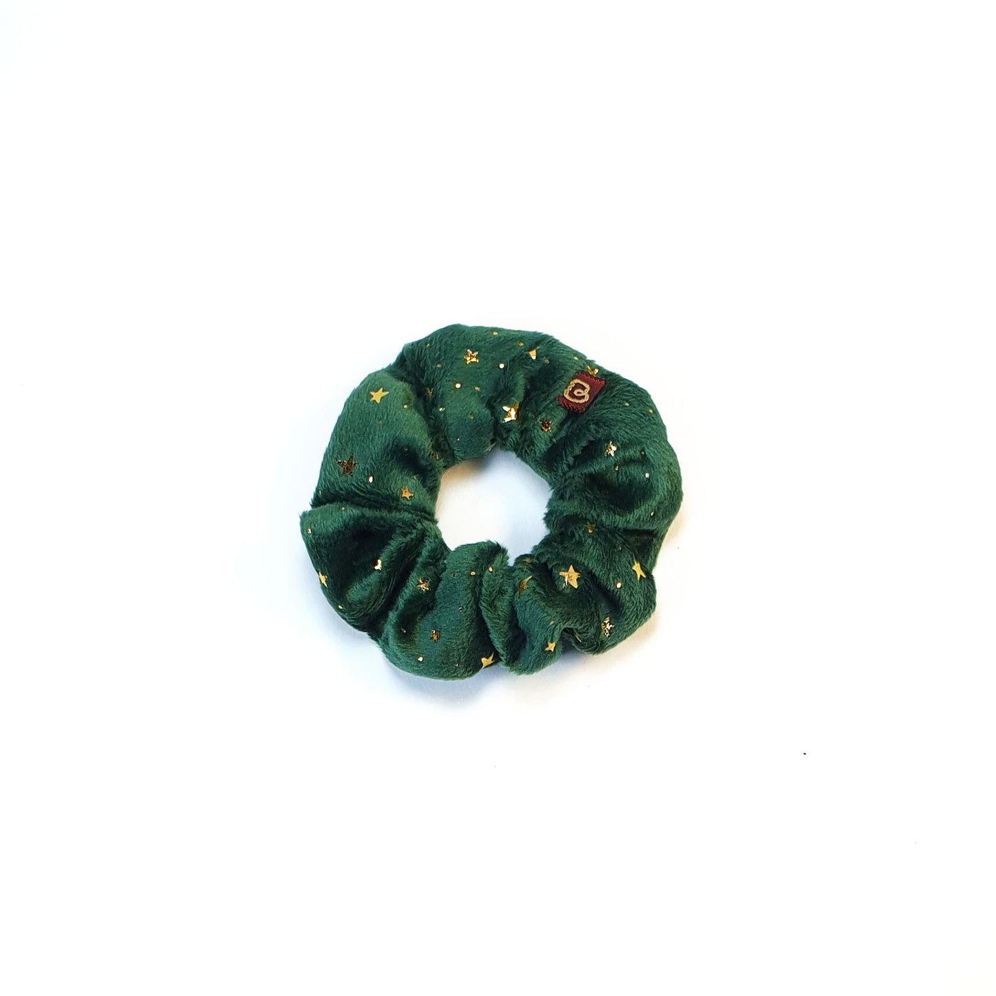 Chouchou Velours vert étoilé